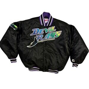 Vintage Starter Diamond Collection Tampa‎ Bay Devil Rays Satin Jacket Men's 2XL